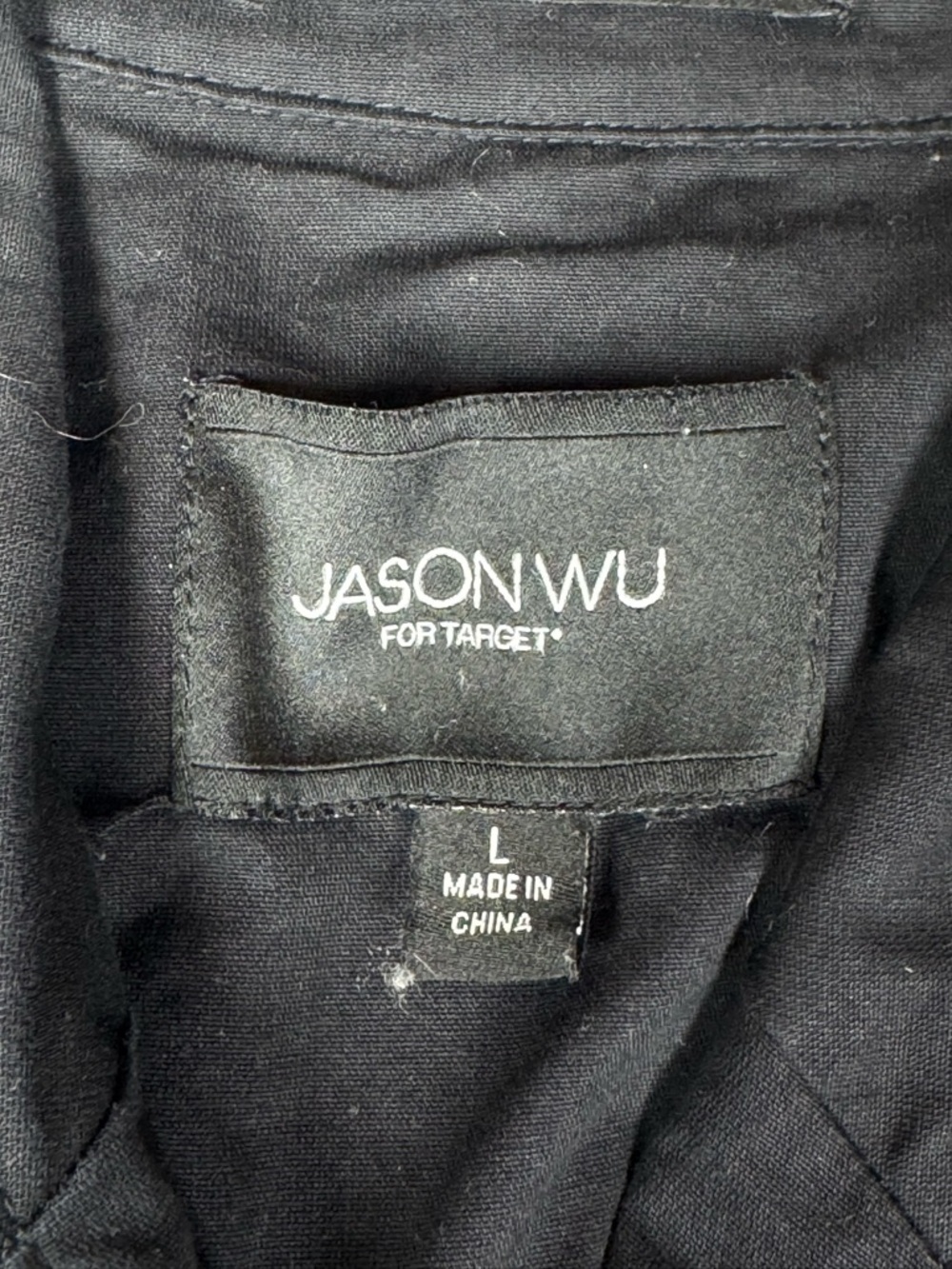 Jason Wu for Target Trench Coat Black Double Breasted Cotton Size L - Picture 9 of 13